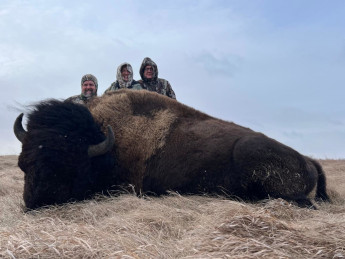 Father and Son Buffalo Hunting in South Dakota