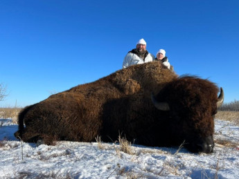 Father and Son Buffalo Hunting in South Dakota